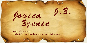 Jovica Bzenić vizit kartica